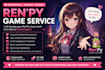 create and develop a renpy game with high quality visuals