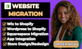 migrate wordpress to shopify, migrate wix squarespace to shopify store migration
