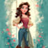 beautiful portrait in disney cartoon
