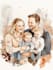 custom watercolor family portrait
