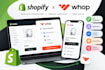 build whop checkout shopify custom coding, shopify store with whop integration
