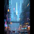 do cyberpunk scifi futuristic city