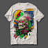 design custom retro anime tshirt illustration