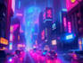 do cyberpunk futuristic city art
