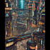 do cyberpunk scifi futuristic city