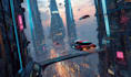 create a cyberpunk city illustrations