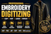 do professional abaya kandura cap logo digitizing