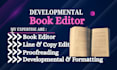 developmental book editing, line editing, proofreading, KDP formatting, memior