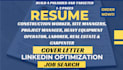 write construction real estate project manager heavy equipment carpenter resume