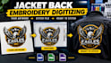 digitize your jacket back embroidery logo design into dst pes and emb formats