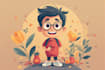 create a custom  simple flat character illustrations