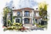 hand draw architectural home building portrait