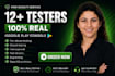 provide 12 testers, closed testing, 20 testers for mobile app 12 testers