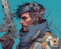 create detailed robot and alien character art