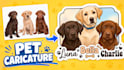 create custom pet portrait typography sticker with pet name