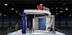 design modern exhibition booth, trade show plan, pavilion, render display stand