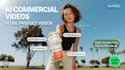 create ai video ads, ai commercial video and ai product ads