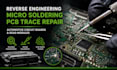 reverse engineer perform micro soldering pcb trace repair automoti circuit board