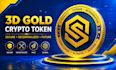 do 3d gold coin, token, bitcoin, crypto token icon design
