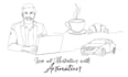 create custom hand drawn line art animation