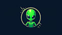 design a unique alien green man mascot logo
