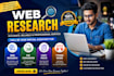 do professional web research and data collection excel