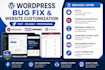 fix wordpress bugs and customize website