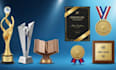 design 3d trophies and 2d awards for events, competitions, and shows