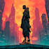 make a cyberpunk futuristic city and background