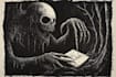 make dark art, concepts, linocut or woodcut illustrations