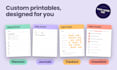 design printable planners, journals, trackers and checklists