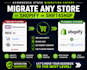 migrate woocommerce ecwid wix to shopify clone squrespace to shift4shop shopify