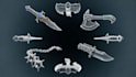 custom mini knife dagger axe scourge model prop design for cosplay kickstarter