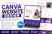 do responsive canva website design, canva landing page, redesign canva website