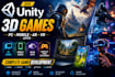 do unity 3d games, PC mobile video game ar VR apps and complete game development