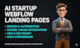 design high automated  converting modern webflow landing pages for ai startups