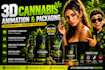 create realistic 3d cannabis packaging and cbd product animation