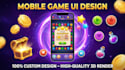design mobile game UI and match 3 game assets UI UX
