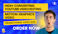 do professional video editing with motion graphics, promo video ads