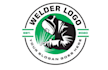 draw creative welder mascot logo with unique creativity design