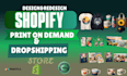 create a shopify pod and dropshipping store with printful and printify