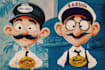create flat funny cartoon character mascot
