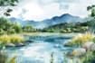 paint landscapes in watercolor
