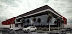 visualize warehouse exterior,loading dock space,3dcgi retail,factory walkthrough