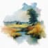 do handrawn watercolor landscape on paper