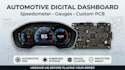 design car dashboard digital cluster, speedometer and gauge pcb
