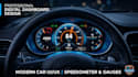 design car dashboard digital cluster with speedometer and gauges