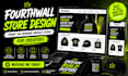 fourth wall website design, fourth wall store set up merch pod design