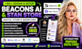 do beacons ai, stan store, linktree, digital product store setup and marketing