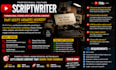 write youtube true crime script documentary movie script podcast scriptwriter